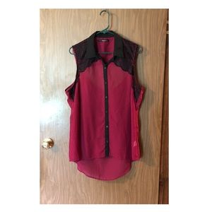 Dark fuchsia high low top